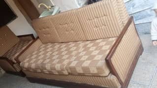 wooden 4 seater sofa