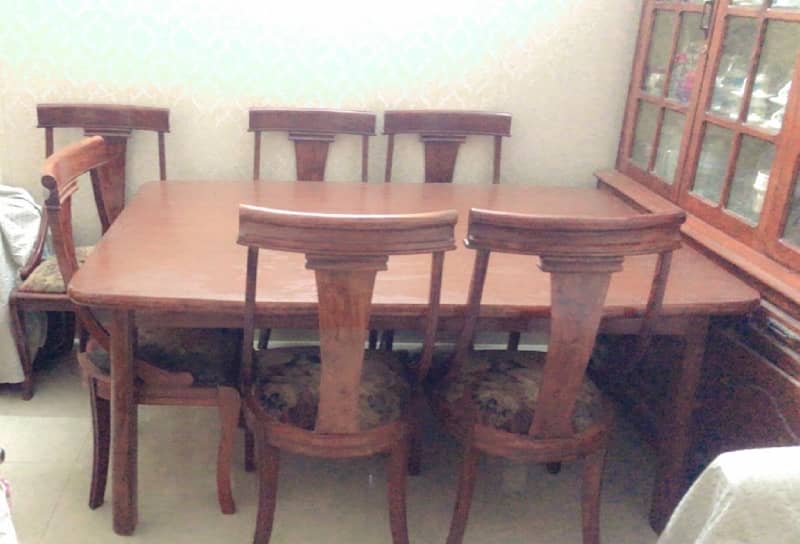 Wooden Dining Table with 6 chairs for Sale 1