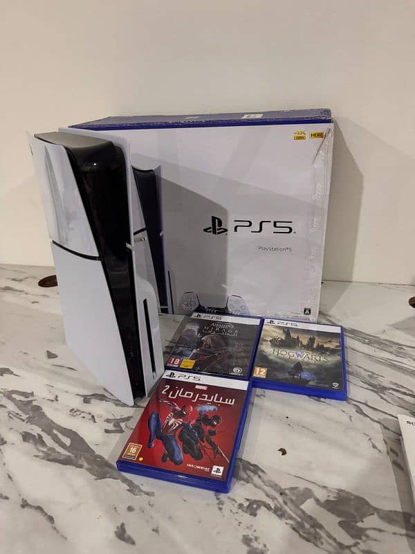 PS5 Slim, Like new with games 1