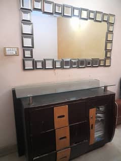 Show case and mirror for sale.