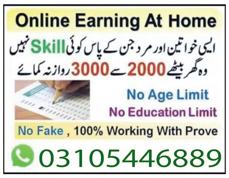 Online job available, Typing/Assignment/Data Entry/Ad posting etc 0