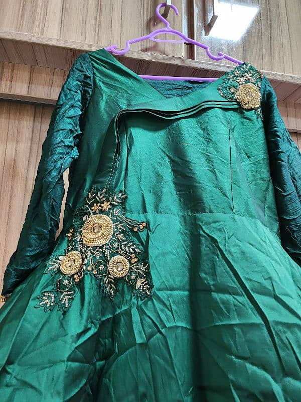 turkish style raw silk maxi emerald green 2