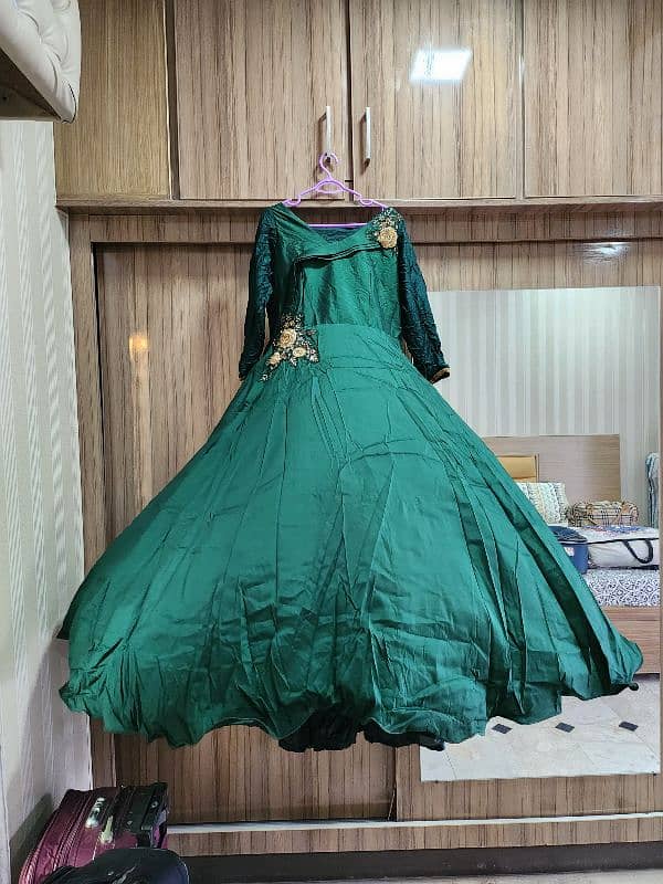 turkish style raw silk maxi emerald green 4