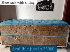 Shoe Rack With Sitting with 3 partitioned big boxes