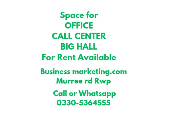 unfurnished Office ,call center,software house,Hall,space available 2