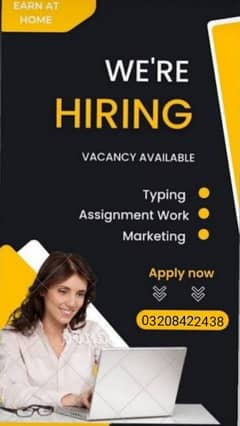 Assignment work, typing jobs, data entery work, online work