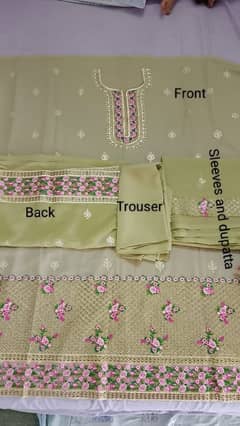 5 piece Embroidery suit unstitched