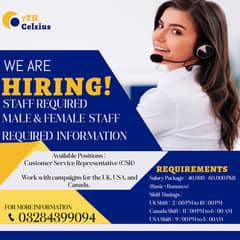 CSR Requried | Call Center Jobs ( Male & Female Staff Required )