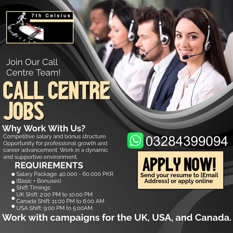 Call Centre Jobs In Lahore ( Agents Required For USA UK Campaign ) 0