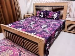 Bed set with mattress, dressing table and 2 Side tables