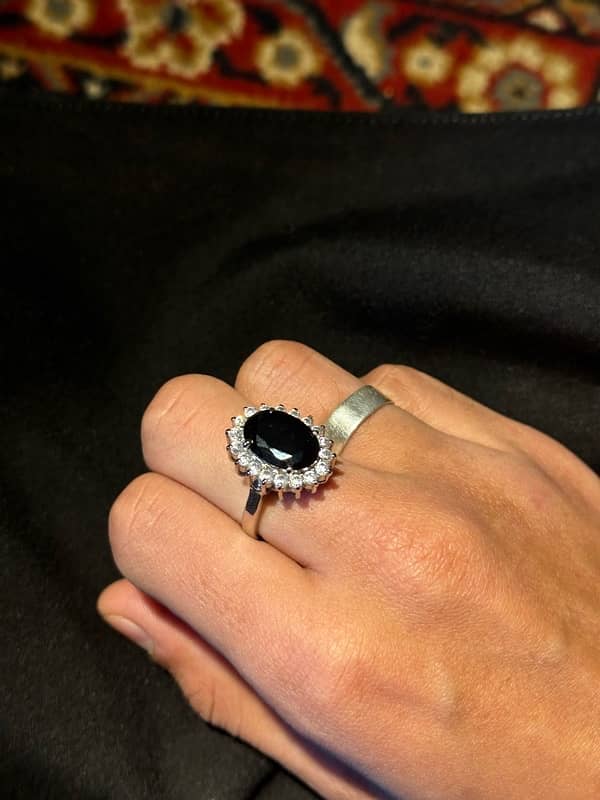 Silver Saphire Ring 0