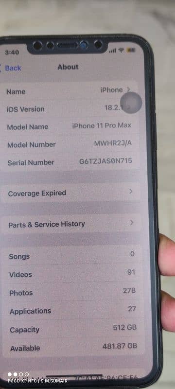 Iphone 11 Pro Max 512 GB Dual Approve Read Add 8