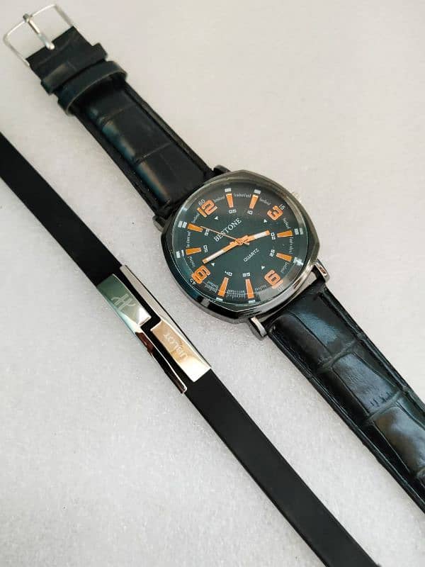 leather strap Man watch 2