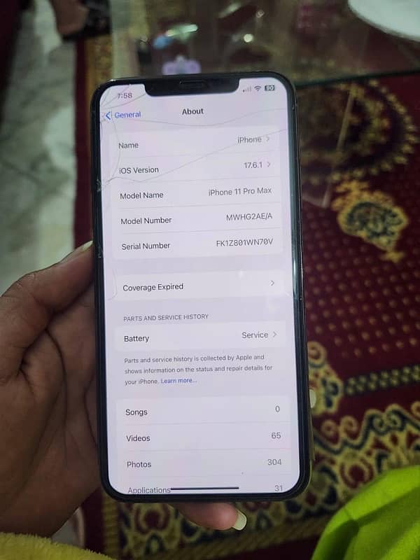 i phone 11 pro max 64gb PTA Approved Argent sale 9