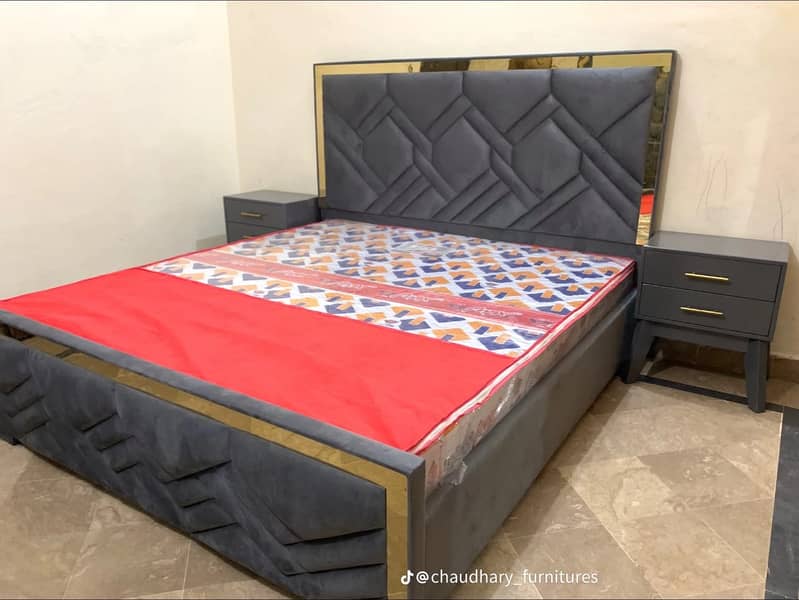 Bed/bedset/furniture/side table/double bed/factory rate/furniture 15