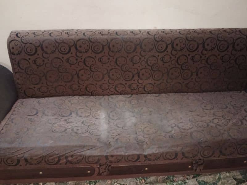 brown with black lines sofa bed 3