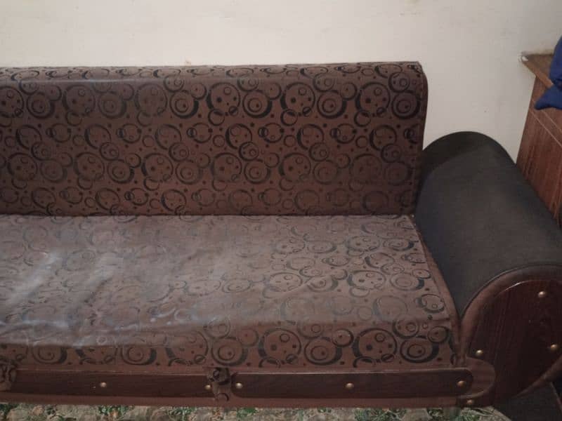 brown with black lines sofa bed 8