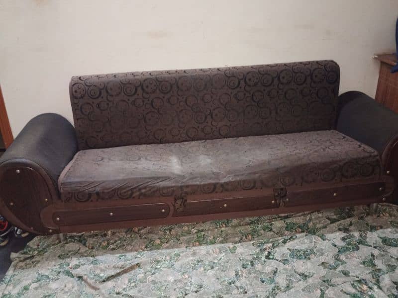 brown with black lines sofa bed 9