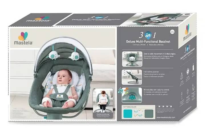 Mastela 3 in 1 Deluxe Multi Functional Bassinet Napper & Swing 1