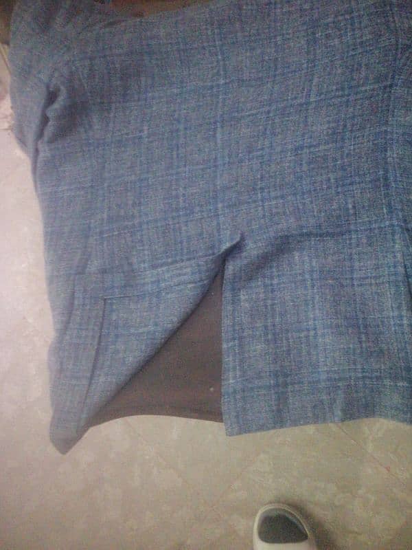 daks blue check linen coat size 48,,50 eur. . L 4