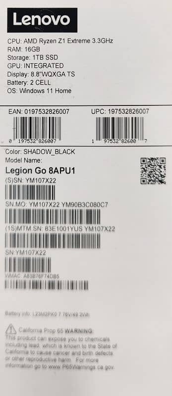 LENOVO LEAGON GO 1TB - LENOVO LEAGON GO 512 GB 2