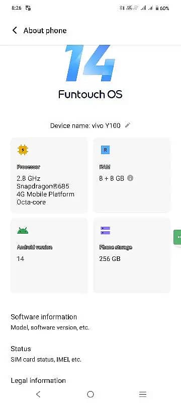 Vivo y100 8+8/256 full box 10 by 10 only 2 month huy Lia ha 3