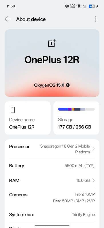 Oneplus 12R Global 16/256 6