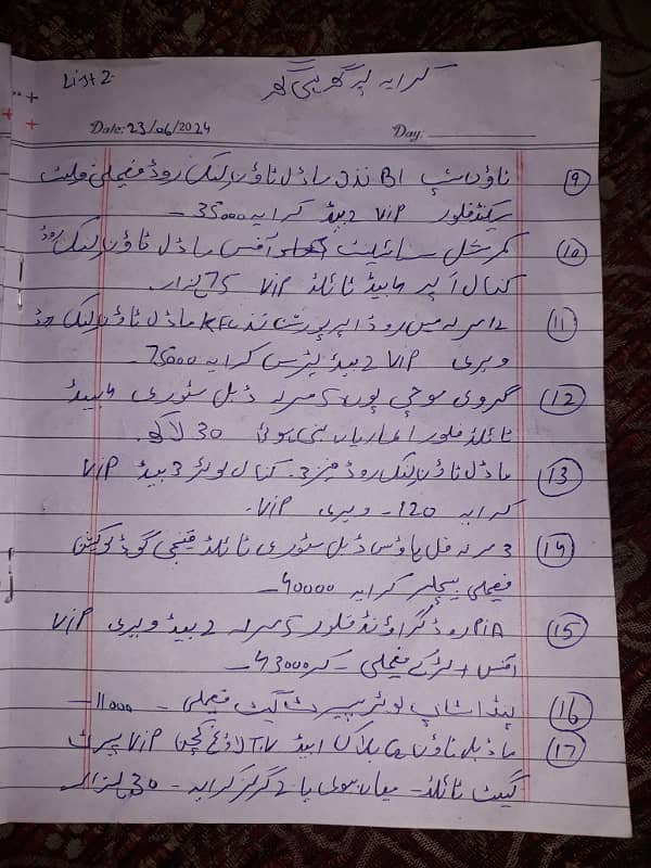 Baishumar ghr upr all houses ki no wise list lagi howi sari list daikhay 5