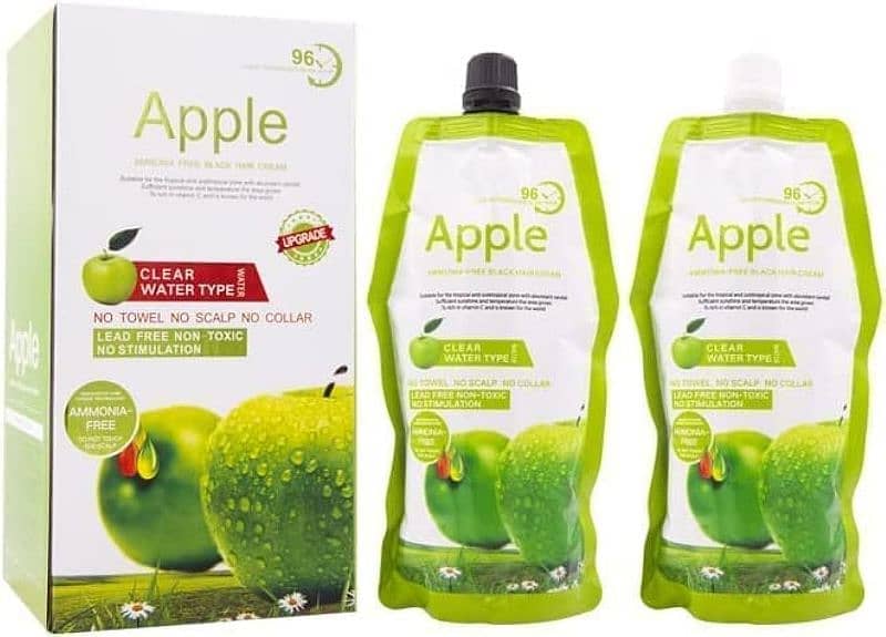 Apple hair color 96 natural Black and dark Brown ammonnia free UAE imp 0