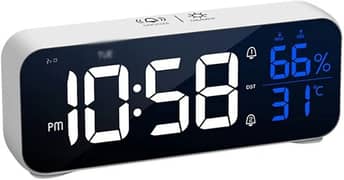 LED Music Alarm Clock Temperature Humidity Voice Control