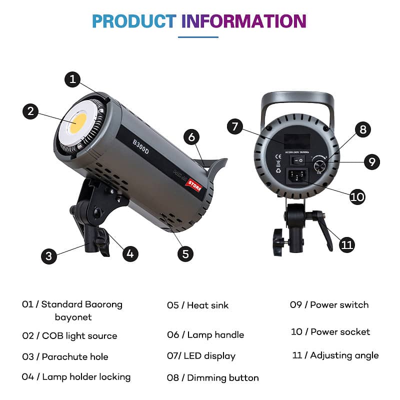 Powerful LED Studio Light – B300D for Professional Photography 1