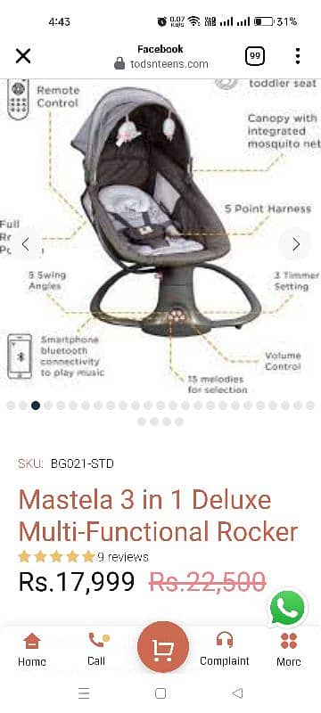 Mastela 3 in 1 Baby Cot 1