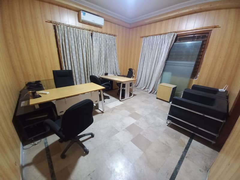 defence office fully furnished 500 yards ground floor portion for rent line water 7