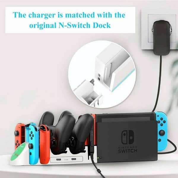 PiAEK Charging Station for Nintendo Switch Pro Controller 1