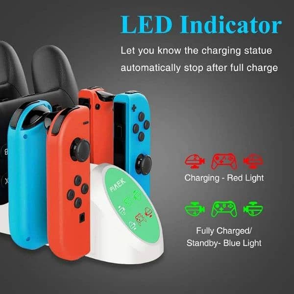 PiAEK Charging Station for Nintendo Switch Pro Controller 2