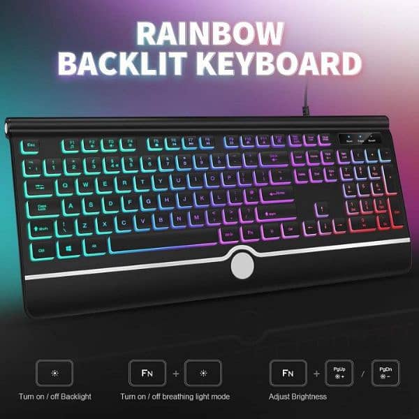 JELLYCOMB WIRED BACKLIT USB KEYBOARD 1