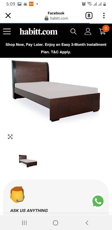 Single Bed with one side table 0