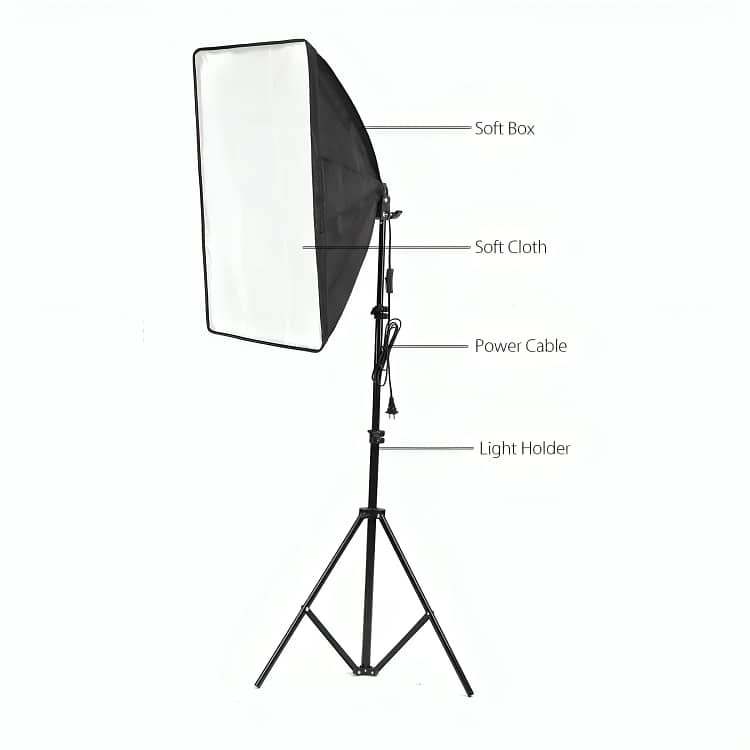 Studio Photography Softbox Light – 4 Bulb Holder with Stand | Perfect 4