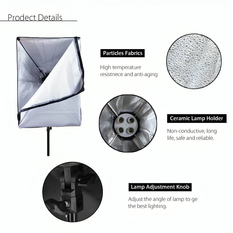 Studio Photography Softbox Light – 4 Bulb Holder with Stand | Perfect 5