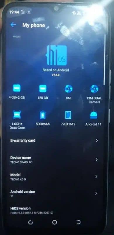 Tenco Spark 8C 4+2 gb Ram, 128 Gb 5