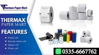 Printer Roll Stock / Barcode Receipt / Thermal Paper Roll / sticker