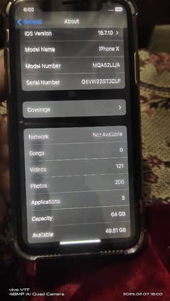 I phone x 64 non pta battery health 100 Face I. D on hi