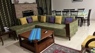 5 seater L shape sofa with a setee