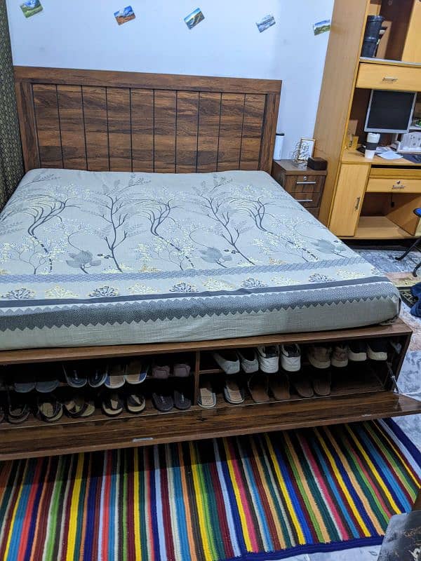 custom bed with shoes rack 10