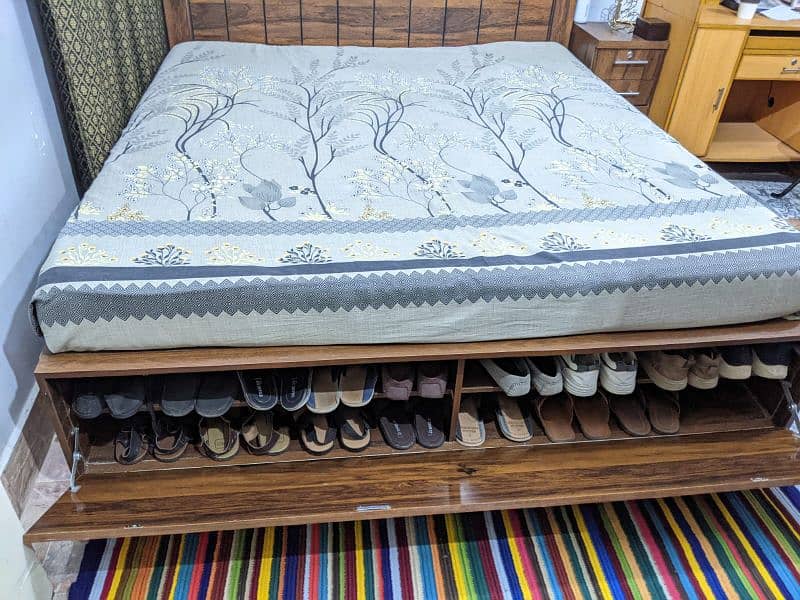 custom bed with shoes rack 11