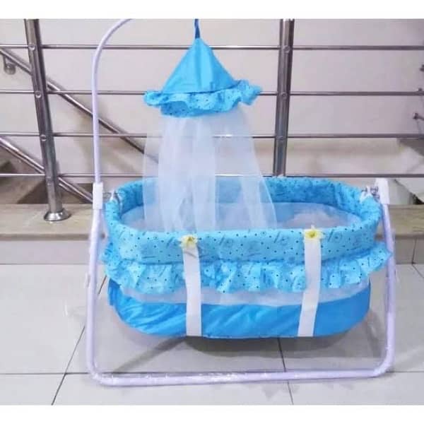 Baby Swing Cot & Cradle With Stand Support & Mosquito Net 0