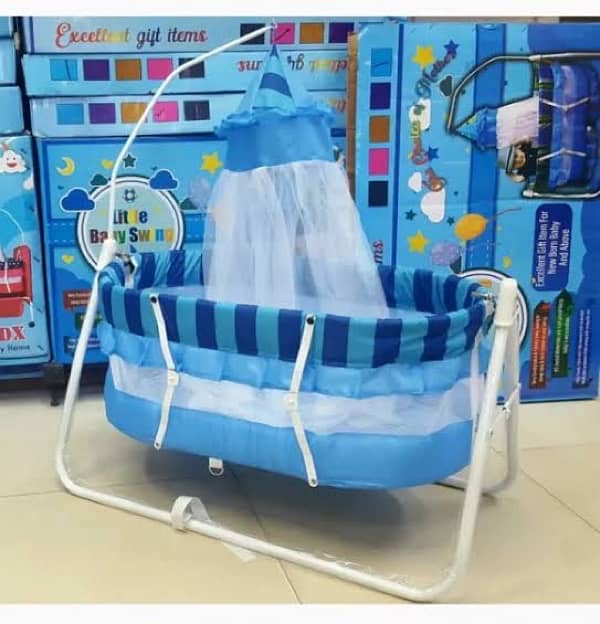 Baby Swing Cot & Cradle With Stand Support & Mosquito Net 1