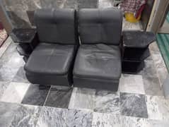 "Two Used Single Sofas with Mini Side Tables"