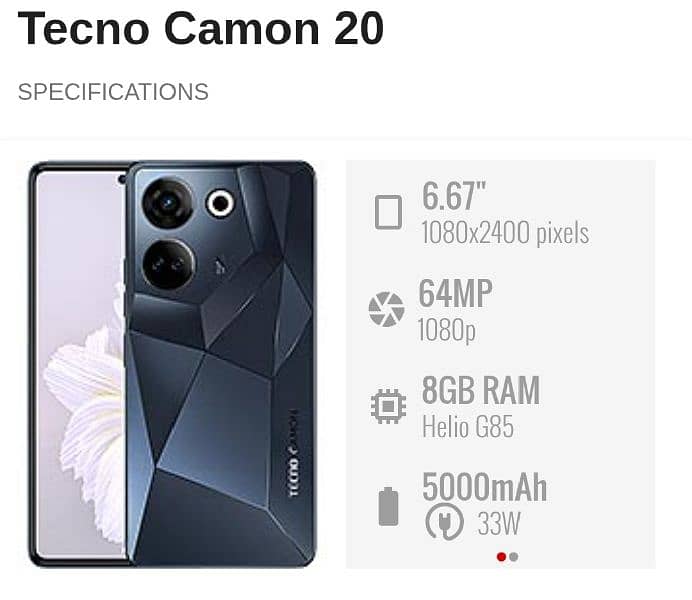 TECNO CAMON 20 WITH FULL BOX 0