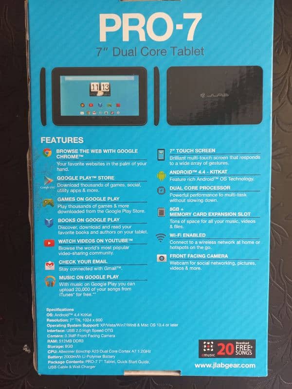 JLAB Pro-7 Dual Core 7" Tablet 3